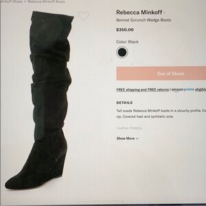 Rebecca Minkoff Bennet Slouch Scrunch Wedge black boots